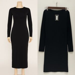 Plus Black Slinky Thumb Hole Bodycon Dress